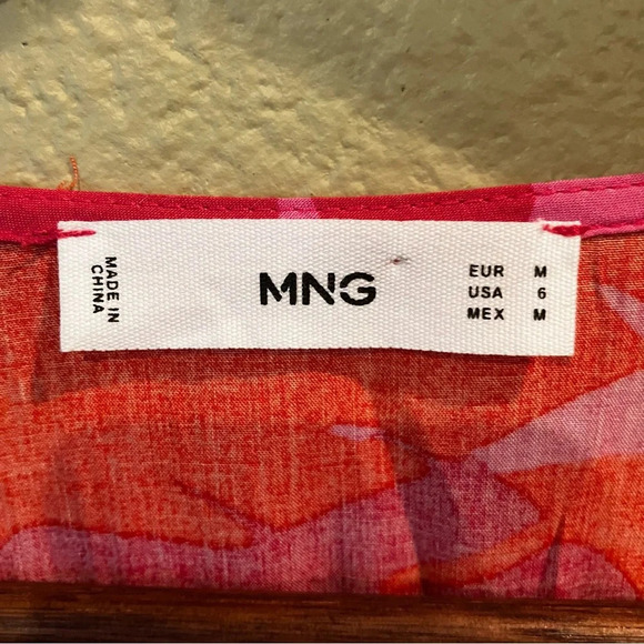 MNG Mango Sleeveless Flowy Printed Midi Dress, size 6, Tropical Summer Beachy - Picture 5 of 11